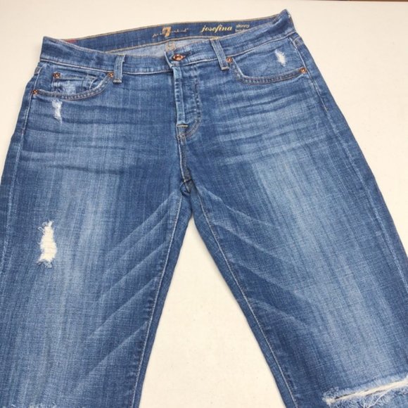 RARE 7 for ALL MANKIND JOSEFINA SKINNY BOYFRIEND 25x27 MADE IN USA ๐บ๐ธ - Picture 5 of 14